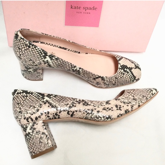 Kate Spade Kylah Pale Vellum Leather Snake Pumps - Picture 10 of 15